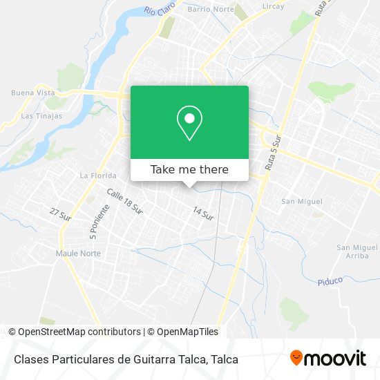 Mapa de Clases Particulares de Guitarra Talca