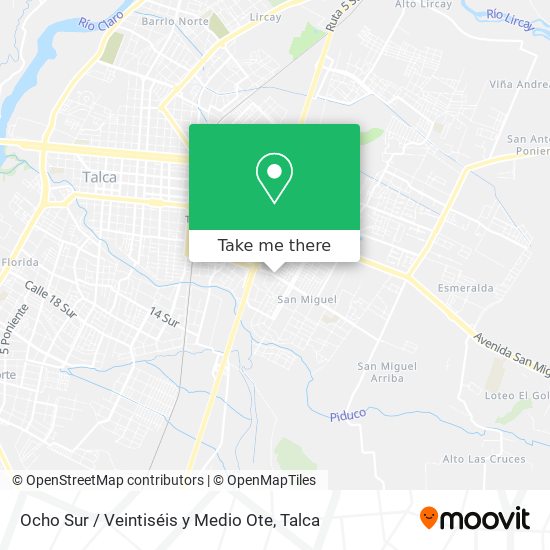 Ocho Sur / Veintiséis y Medio Ote map