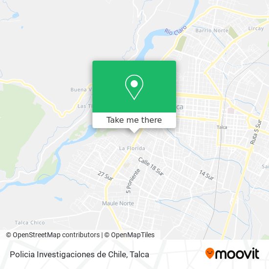 Mapa de Policia Investigaciones de Chile