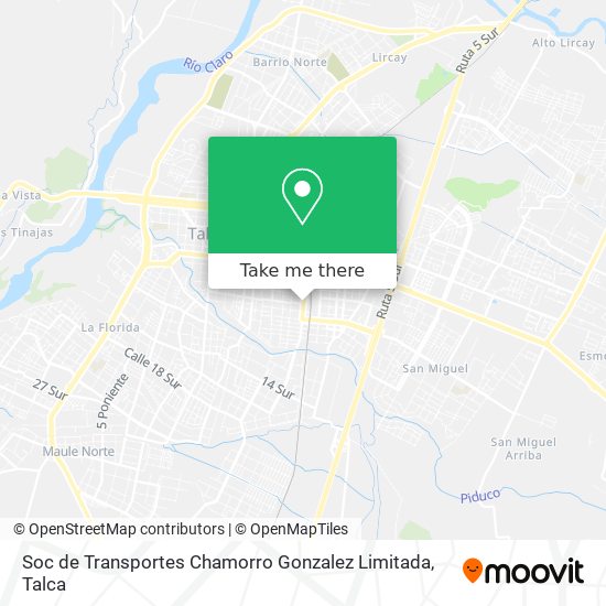 Mapa de Soc de Transportes Chamorro Gonzalez Limitada