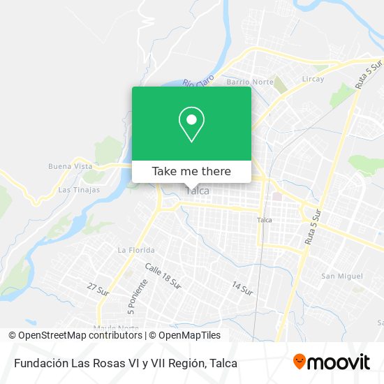 Mapa de Fundación Las Rosas VI y VII Región