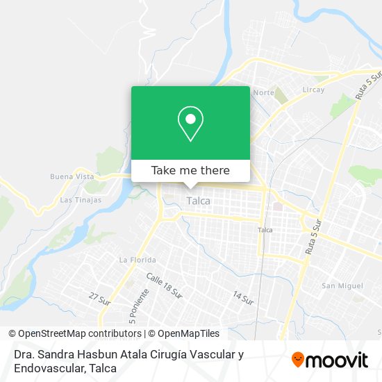 Mapa de Dra. Sandra Hasbun Atala Cirugía Vascular y Endovascular