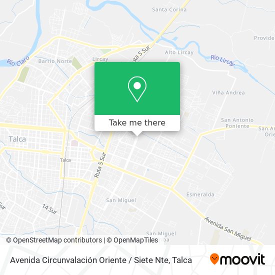 Mapa de Avenida Circunvalación Oriente / Siete Nte