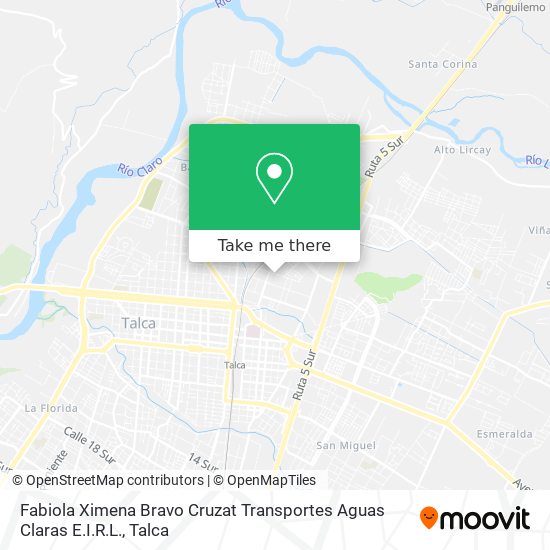 Fabiola Ximena Bravo Cruzat Transportes Aguas Claras E.I.R.L. map