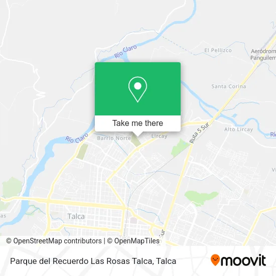 Mapa de Parque del Recuerdo Las Rosas Talca