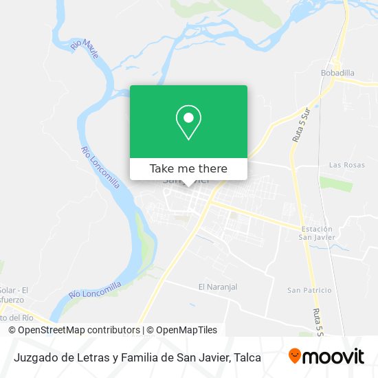 Juzgado de Letras y Familia de San Javier map