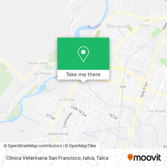Clinica Veterinaria San Francisco, talca map