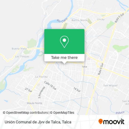 Mapa de Unión Comunal de Jjvv de Talca