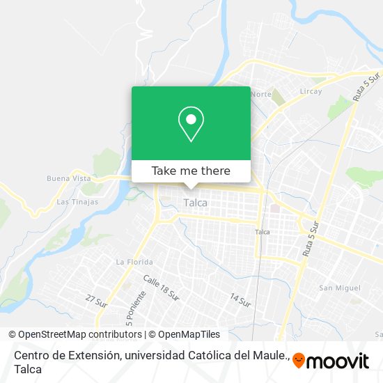 Mapa de Centro de Extensión, universidad Católica del Maule.