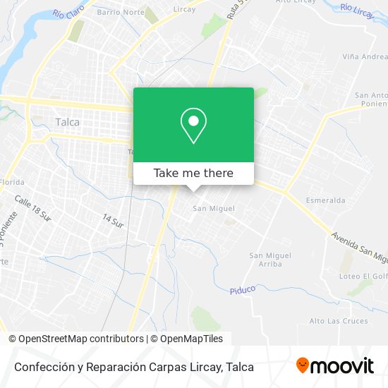 Confección y Reparación Carpas Lircay map