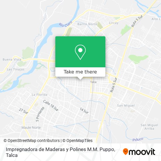 Mapa de Impregnadora de Maderas y Polines M.M. Puppo