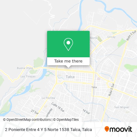 Mapa de 2 Poniente Entre 4 Y 5 Norte 1538 Talca