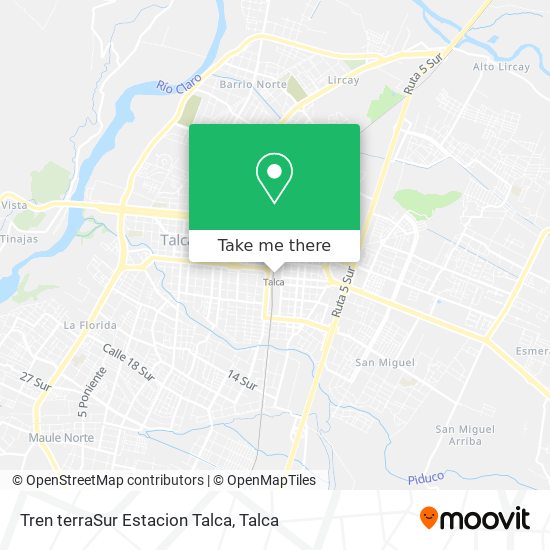 Mapa de Tren terraSur Estacion Talca