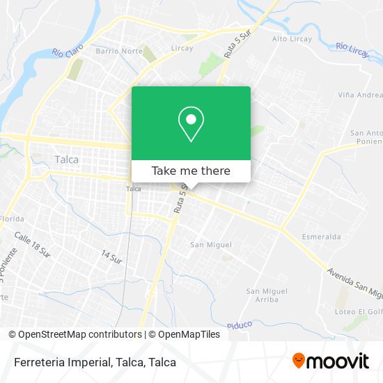 Mapa de Ferreteria Imperial, Talca