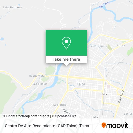 Mapa de Centro De Alto Rendimiento (CAR Talca)