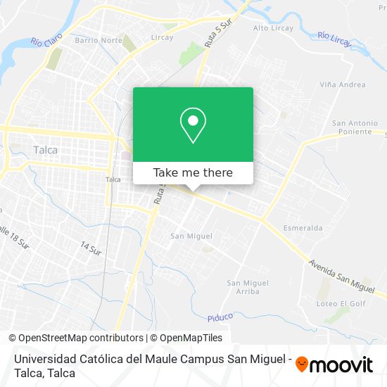 Universidad Católica del Maule Campus San Miguel - Talca map