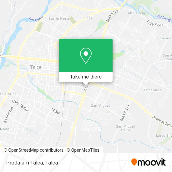 Prodalam Talca map
