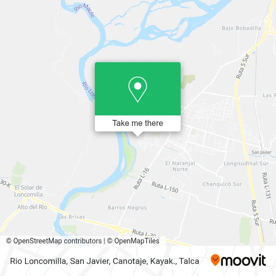 Rio Loncomilla, San Javier, Canotaje, Kayak. map