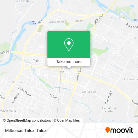 Milbolsas Talca map