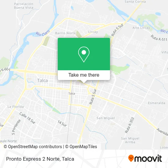 Pronto Express 2 Norte map