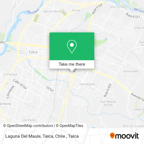 Laguna Del Maule, Talca, Chile. map