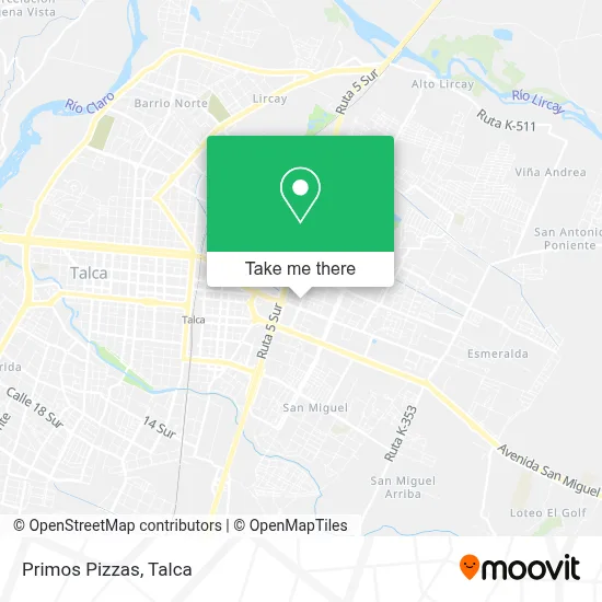 Primos Pizzas map