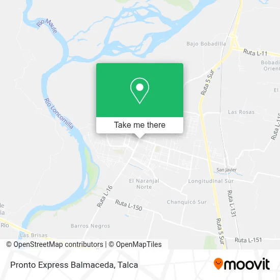 Pronto Express Balmaceda map