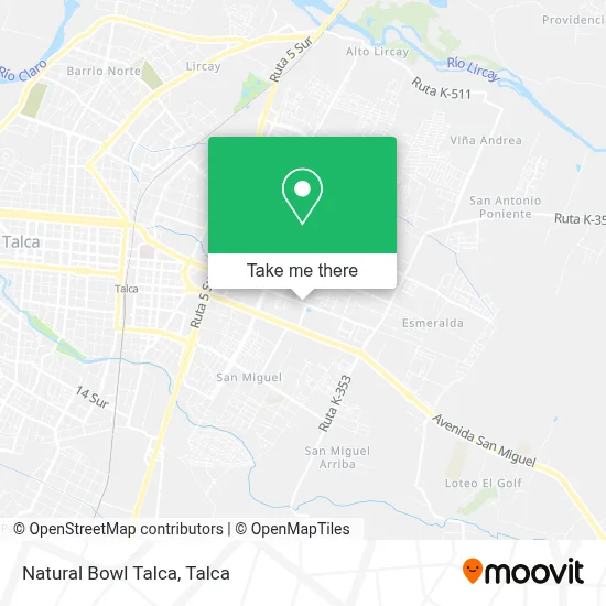 Natural Bowl Talca map