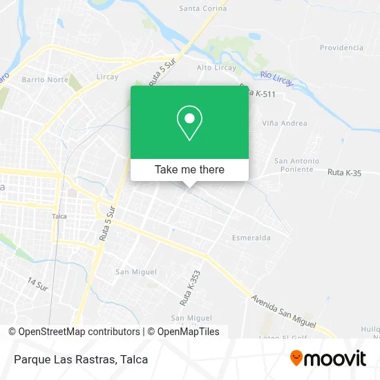 Parque Las Rastras map