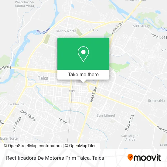 Rectificadora De Motores Prim Talca map