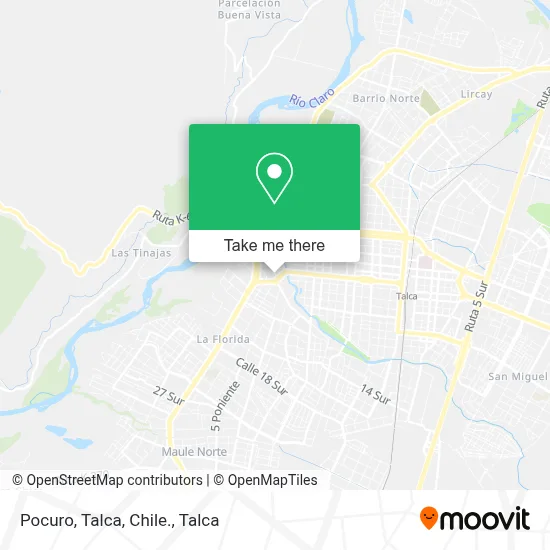 Pocuro, Talca, Chile. map