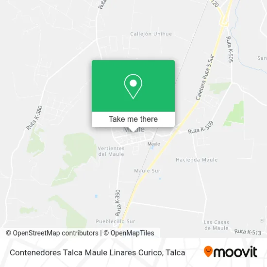 Contenedores Talca Maule Linares Curico map