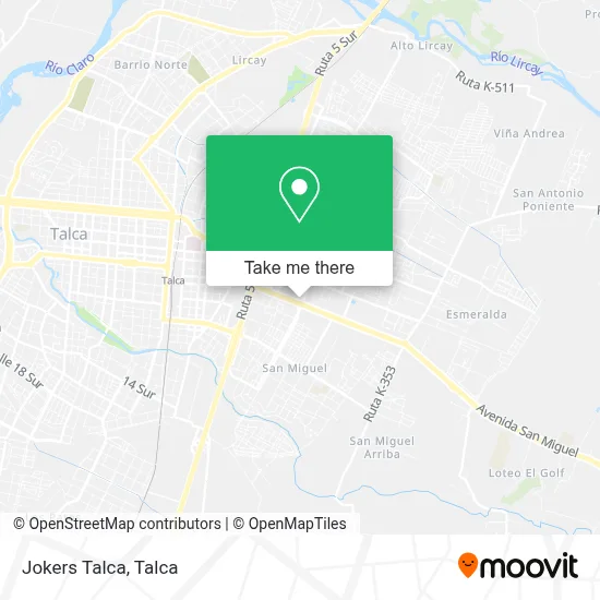 Jokers Talca map