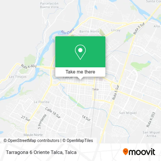 Tarragona 6 Oriente Talca map