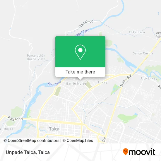 Unpade Talca map