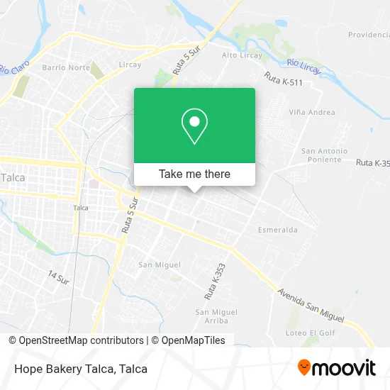 Hope Bakery Talca map