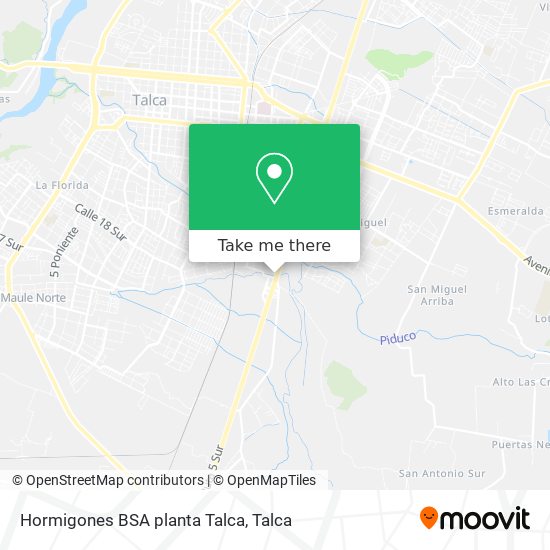 Hormigones BSA planta Talca map