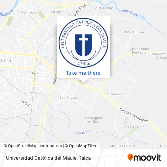 Mapa de Universidad Católica del Maule