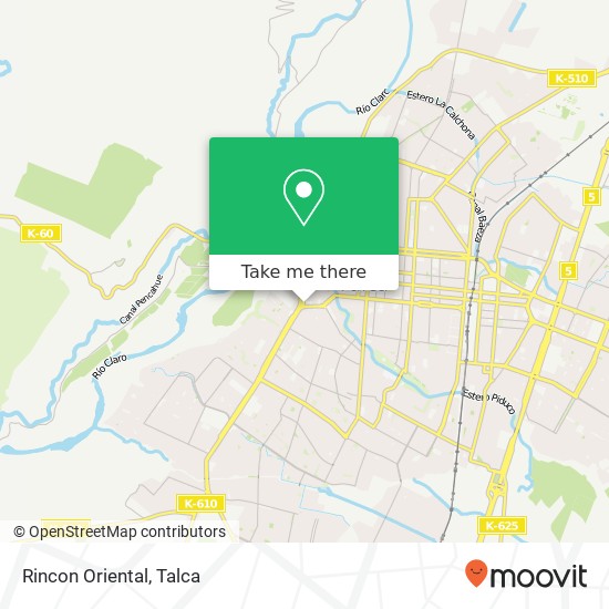 Mapa de Rincon Oriental, Avenida Colin 3460000 Talca, Talca, Maule