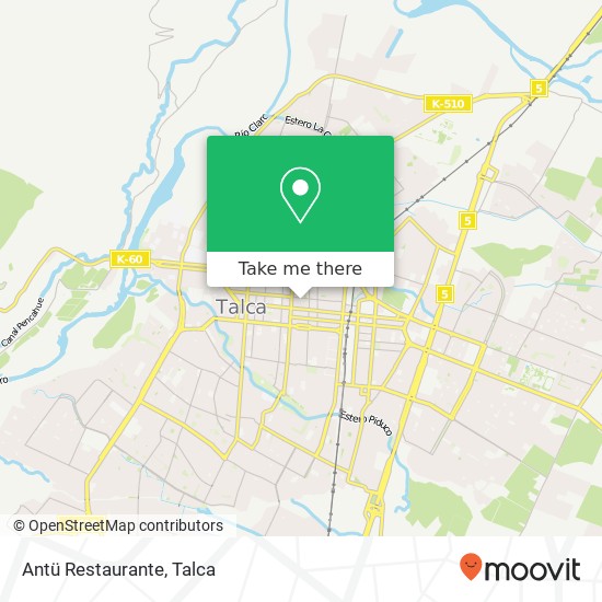 Mapa de Antü Restaurante, Calle 7 Oriente 3460000 Talca, Talca, Maule