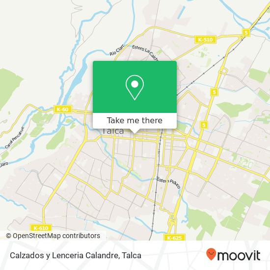 Calzados y Lenceria Calandre, Calle 1 Sur 1317 3460000 Talca, Talca, Maule map