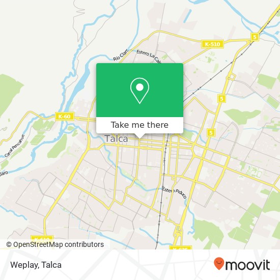 Weplay, Calle 6 Oriente 3460000 Talca, Talca, Maule map