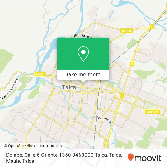 Dolape, Calle 6 Oriente 1350 3460000 Talca, Talca, Maule map