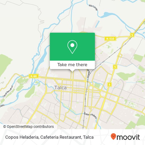 Copos Heladeria, Cafeteria Restaurant, Calle 7 Norte 3460000 Talca, Talca, Maule map