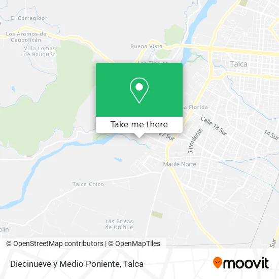 Mapa de Diecinueve y Medio Poniente