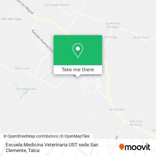 Escuela Medicina Veterinaria UST sede San Clemente map