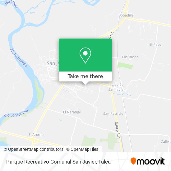 Parque Recreativo Comunal San Javier map