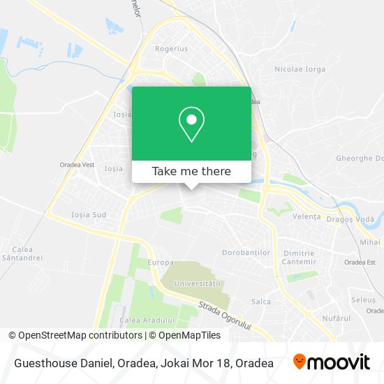 Guesthouse Daniel, Oradea, Jokai Mor 18 map