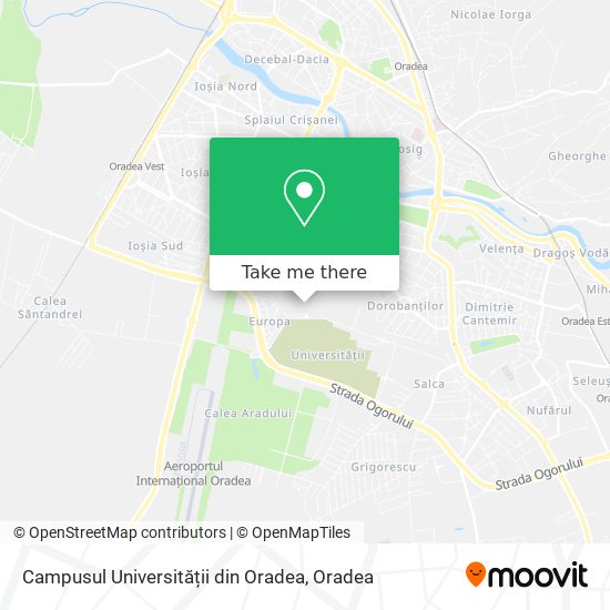 Campusul Universității din Oradea map