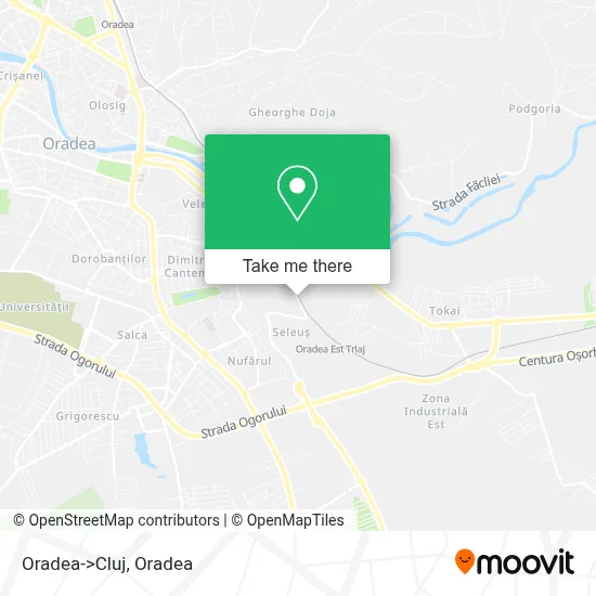 Oradea->Cluj map